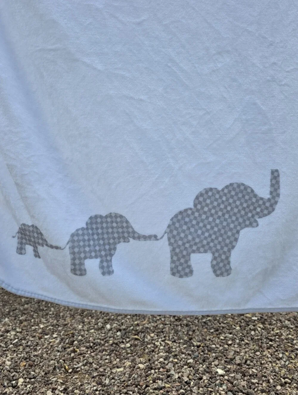 Elephant Baby Blanket Cute Soft Fleece Unisex 12 Months White Gray Black